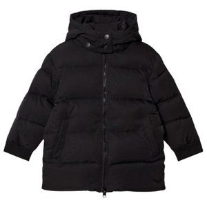 Stella McCartney Kids Black Logo Tape Puffer Jacket